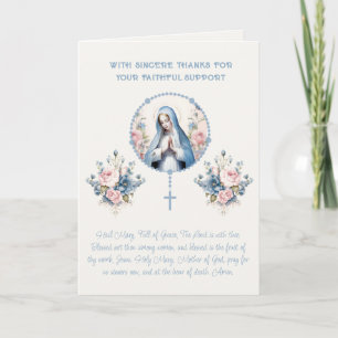 Religiöse Blumen-Jungfrau-Maria-Schrift-Gebet Feiertagskarte