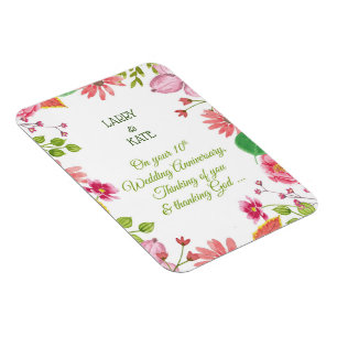 Religiöse Blumen zum 10. Hochzeitstag Magnet