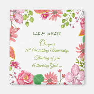 Religiöse Blumen zum 10. Hochzeitstag Magnet
