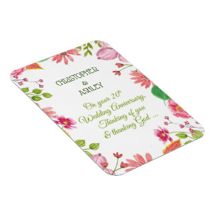 Religiöse Blumen zum 20. Hochzeitstag Magnet