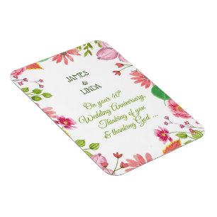 Religiöse Blumen zum 40. Hochzeitstag Magnet