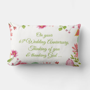 Religiöse Blumen zum 65. Hochzeitstag Lendenkissen