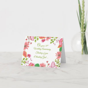 Religiöse Blumen zum 70. Hochzeitstag Karte