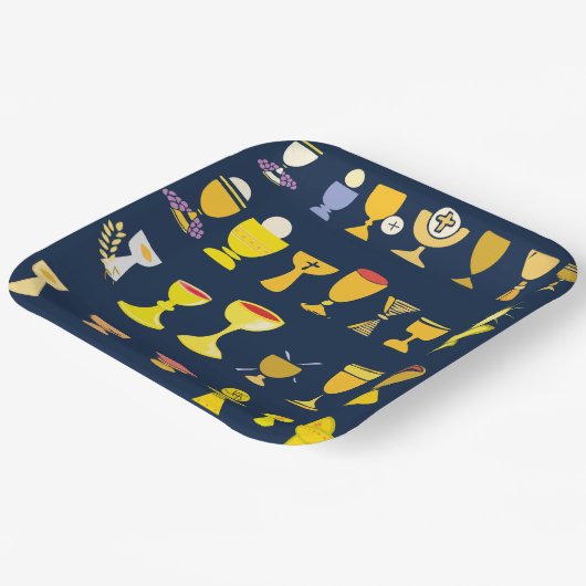 Religiöse Chalices Pappteller (Gewinkelt)