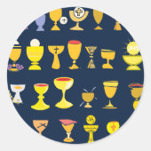 Religiöse Chalices Runder Aufkleber (Vorderseite)