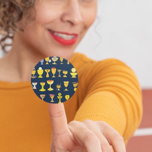 Religiöse Chalices Runder Aufkleber