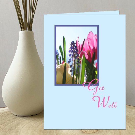 Religiöse Christlich Get Well Card — Blume Karte