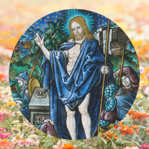 Religiöse Christlich-katholische Osterwiederaufers Runder Aufkleber