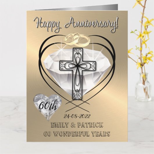Religiöse Christliche 60. Hochzeitskarte Karte (Gelbe Blume)