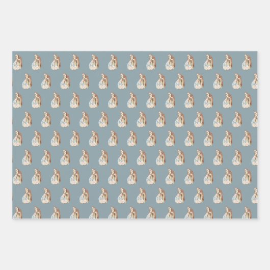 Religiöse Christliche Engel Mary & Joseph Weihnach Geschenkpapier Set (Vorderseite 2)