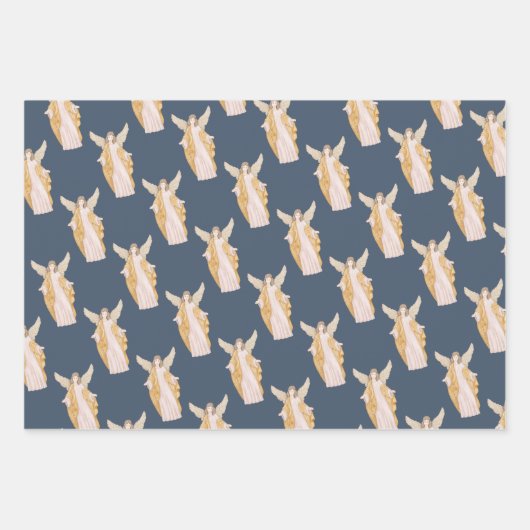 Religiöse Christliche Engel Mary & Joseph Weihnach Geschenkpapier Set (Vorderseite)