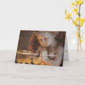 Religiöse Christliche Engel-Schnee Weihnachten Karte (Gelbe Blume)