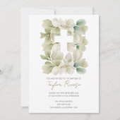 Religiöse Christliche Kreuzblütentaufe Einladung (Vorderseite)