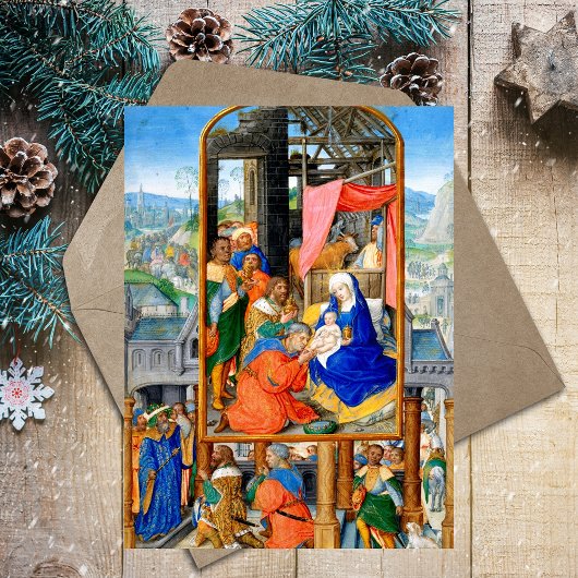 Religiöse Christliche Weihnachtskrippe Drei Könige Feiertagspostkarte