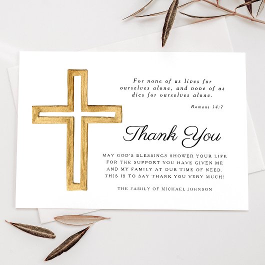 Religiöse Cross Beerdigung Dankeskarte