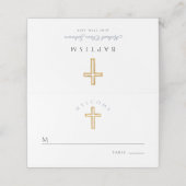 Religiöse Cross Blue Boy Taufe Platzkarte (Außenseite Aufgefaltet)