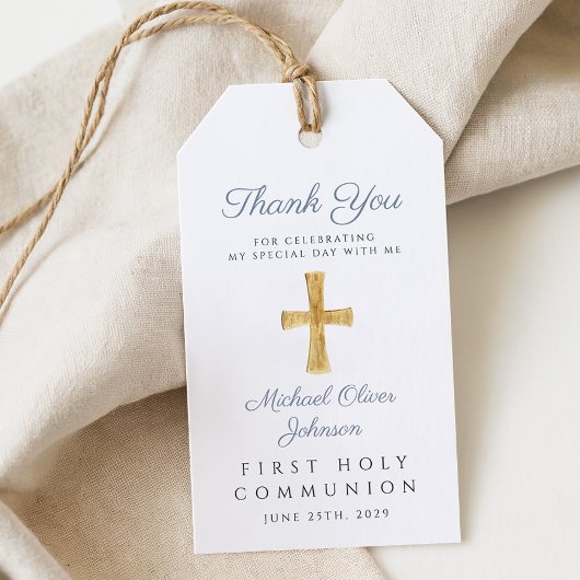 Religiöse Cross Boy Blue First Communion Geschenkanhänger