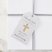 Religiöse Cross Boy Blue Stripes Taufe Geschenkanhänger