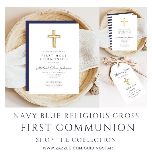Religiöse Cross Boy First Communion Serviette