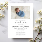 Religiöse Cross Boy Foto Taufe Einladung