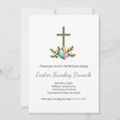 Religiöse Cross Decorated Eggs Osterbrunch Einladung (Vorderseite)