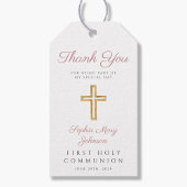Religiöse Cross Girl Pink Erste Kommune Geschenkanhänger