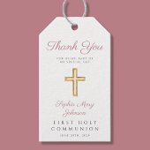 Religiöse Cross Girl Pink Erste Kommune Geschenkanhänger