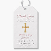Religiöse Cross Girl Pink Erste Kommune Geschenkanhänger