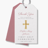 Religiöse Cross Girl Pink Erste Kommune Geschenkanhänger