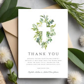 Religiöse Cross Green Botanical Baptim Dankeskarte