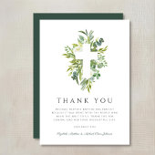 Religiöse Cross Green Botanical Baptim Dankeskarte