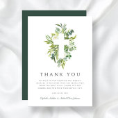 Religiöse Cross Green Botanical Baptim Dankeskarte