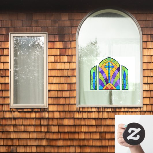 Religiöse Cross-Imitate verklebte Glasdekoration Fensteraufkleber (Fenster Zuhause)