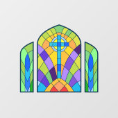 Religiöse Cross-Imitate verklebte Glasdekoration Fensteraufkleber (Blatt)