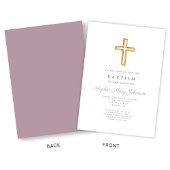 Religiöse Cross Lila Script Girl Baptism Einladung