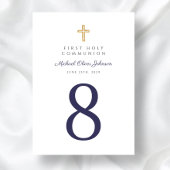 Religiöse Cross Navy Blue Boy First Communion Tischnummer