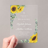 Religiöse Cross Sage Green Lace Sonnenblume Acryleinladungen (Insitu (Handheld))