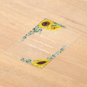 Religiöse Cross Sage Green Lace Sonnenblume Acryleinladungen (Ablage )