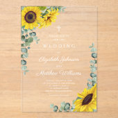 Religiöse Cross Sage Green Lace Sonnenblume Acryleinladungen (Vorderseite)