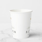 Religiöse Cross Sage Green Script Boy Taufe Pappbecher (Links)