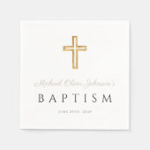 Religiöse Cross Taupe Taufe Serviette (Vorderseite)