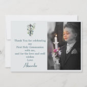 Religiöse Dankbarkeit Foto Boy Botanical Cross Einladung (Vorderseite)