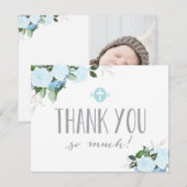 Religiöse die Blumenblüte dankt Ihnen, mit Foto zu Dankeskarte (Vorne/Hinten)