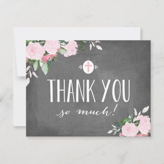 Religiöse die Blumenblüten-Tafel danken Ihnen zu Dankeskarte (Vorderseite)