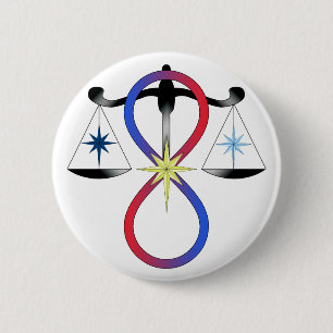 Religiöse Einheits-Gott-Symbol-Heide-Spiritualit Button