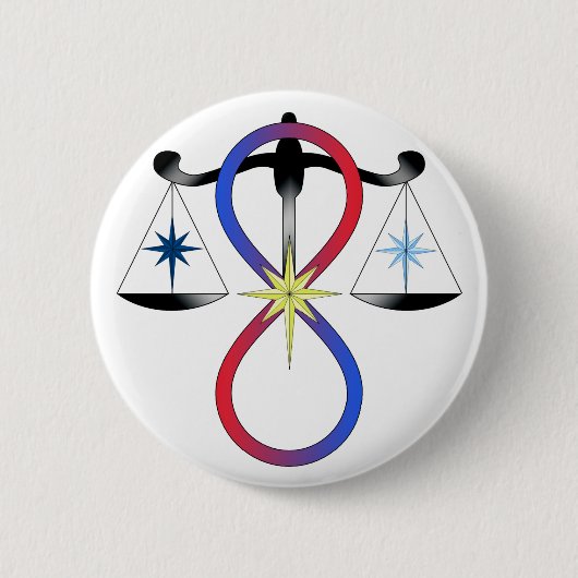 Religiöse Einheits-Gott-Symbol-Heide-Spiritualität Button (Vorderseite)