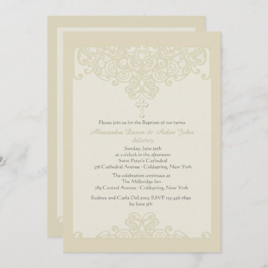 religiöse Einladung von Creme (Vorne/Hinten)