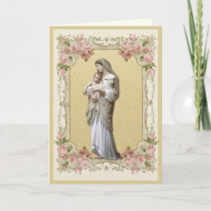 Religiöse elegante goldene Jungfrau Maria Rosen Karte