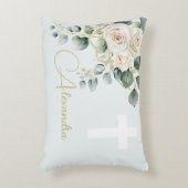 Religiöse Elegante Rose Green Simple Cross Dekokissen (Vorderseite(Vertikal))