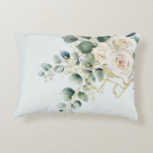 Religiöse Elegante Rose Green Simple Cross Dekokissen (Rückseite)